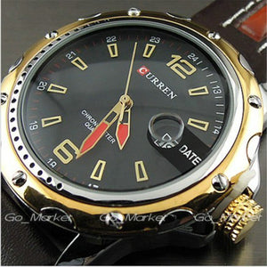 NEW FASHION CURREN BRAND MALE CLOCK MALE HAND DATE BLACK BROWN LEATHER STRAPS MENS QUARTZ WRIST WATCH 3ATM WATERPROOF WRISTWATCH