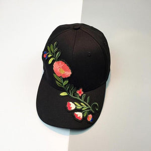 Floral Applique Baseball Cap 2017 Summer New Women Men Couple Unisex Snapback Hip Hop Flat Leisure Hat cap wholesale