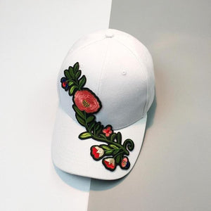 Floral Applique Baseball Cap 2017 Summer New Women Men Couple Unisex Snapback Hip Hop Flat Leisure Hat cap wholesale