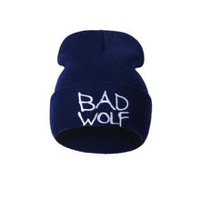 Fashion Bad wolf Letters Embroidery Hat 2017 Winter Warm Caps For Men Women Solid Wool Knitted Unisex Hats Beanies