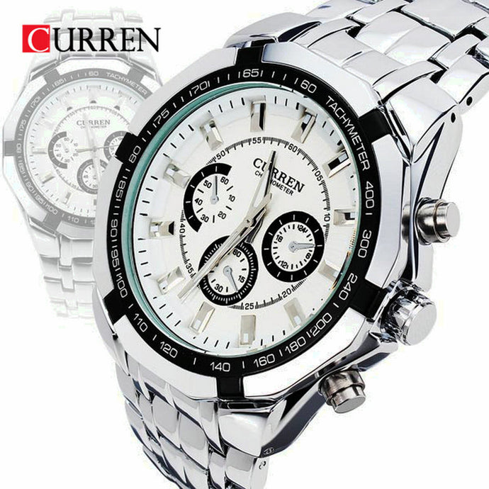 Curren Brand Fashion Men's Full stainless steel Military Casual Sport Watch waterproof relogio masculino quartz Wristwatch Sale