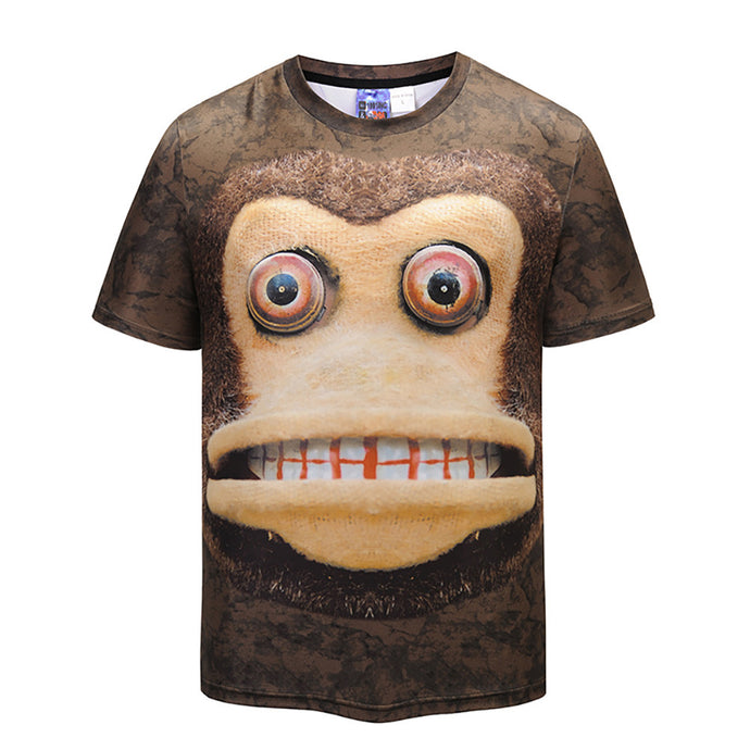 T-shirt cool T-shirt 3D imprimé singe manches courtes T-shirts d'été Tees