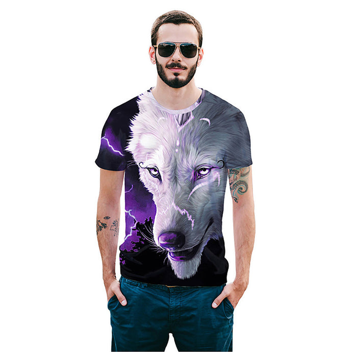 Cool T-shirt 3D T-shirt Print Tibetan Wolf Short Sleeve Summer Tops Tees Tshirt Fashion Animal Print Shirt