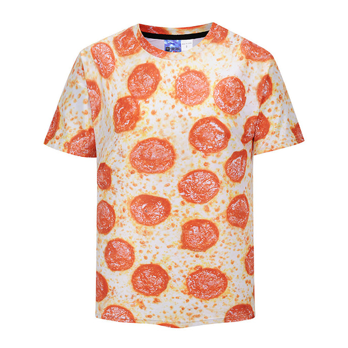 T-shirt cool T-shirt 3D Imprimer Funny Pizza T-shirts à manches courtes T-shirts d'été