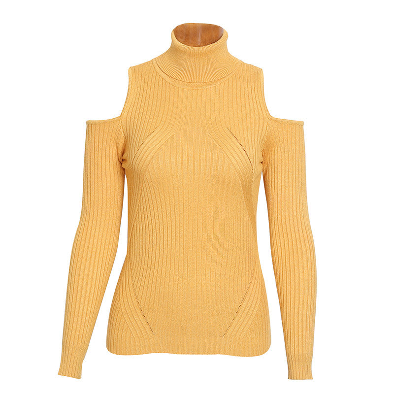 Simplee col roulé à tricoter hiver pull femmes épaule froide pull décontracté femme élégant streetwear pull automne pull 2017