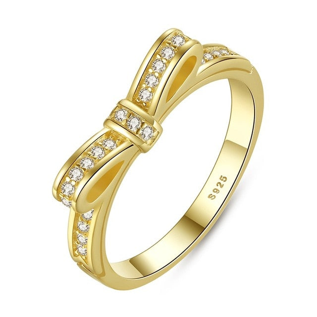 BLACK FRIDAY SALE 925 Sterling Silver Sparkling Bow Knot Stackable Ring Micro Pave CZ for Women Christmas Gift Jewelry PA7104
