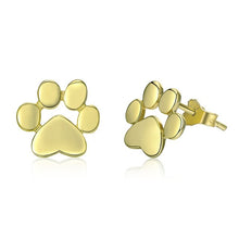 BAMOER 925 Sterling Silver Animal Dog Cat Paw Stud Earrings for Women Sterling Silver Footprints Valentine's Day Gift SCE407